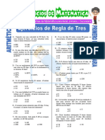 Ejercicios de Regla de Tres para Primero de Secundaria