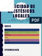 Toxicidad de Anestésicos Locales