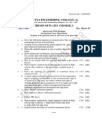 Theory of Plates and Shells (172se2t08) Modal Paper