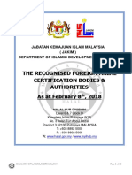 Senarai HALAL JAKIM Recognized Certification Bodies Terkini Setakat Februari 2018