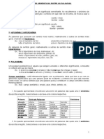 Ficha Informativa Relacoes Semanticas Entre As Palavras