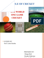 New Cradle of Cricket - Strategic Marketing - Project