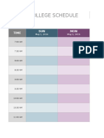 Weekly College Schedule Template