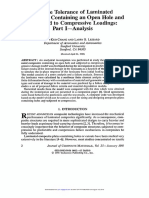 Damage Tolerance of Laminated Composites Containing An Open Hole and Subjected To Compressive Loadings - Part I - Analysis