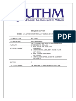 Project Report Topic: Analysis of Statically Determinate Beam