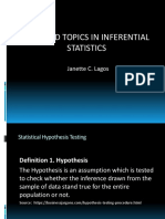 Selected Topics in Inferential Statistics: Janette C. Lagos