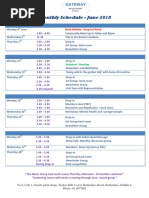 Monthly Schedule - June 2018: Bank Holiday: Drop-In Closed