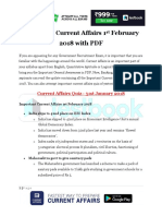 Important Current Affairs 1st February 2018 With PDF