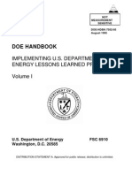 Doe Implementing U.S. Department of Energy Lessons Learned Programs Doe-Hdbk-7502-95