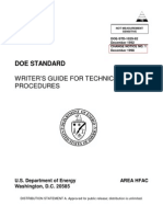 Doe Writer's Guide For Technical Procedures Doe-Std-1029-92