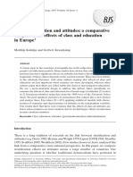 Social Stratification and Attitudes: A Comparative Analysis of The Effects of Class and Education in Europe