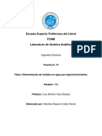 Determinacion de Fosfatos en Agua Por Espectrofotometria.