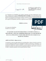 PL Que Declara de Necesidad Pública e Interés Nacional Creación de Zona de Agrobiodiversidad en Huayana, Pomacocha y Pampachiri.