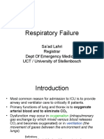 Respiratory Failure: Sa'ad Lahri Registrar Dept of Emergency Medicine UCT / University of Stellenbosch