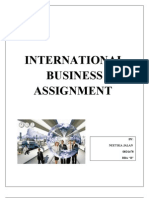 International Business Assignment: BY: Neetika Jalan 08D1678 Bba "B"