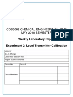 Experiment 2: Level Transmitter Calibration