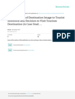 The Influence of Destination Image To Tourist Intention and Decision To Visit Tourism Destination (A Case Stud...