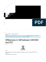 Differences in QM Between S4HANA and R3?