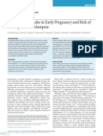 Dietary Fiber Intake in Early Pregnancy and Risk of Subsequent Preeclampsia