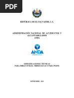 Especificaciones Técnicas para Obras Civiles, Hidraúlicas y para Pozos