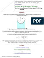 Transport Phenomena Fluid Mechanics Problem Solution BSL - Parabolic Mirror Fabrication From Free Surface Shape of Rotating Liquid