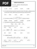 Examen de Matematicas Primero de Secundaria