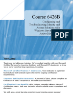 Course 6426B: Configuring and Troubleshooting Identity and Access Solutions With Windows Server® 2008 Active Directory®