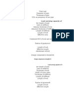 Load Carrying Capacity of Central Stiffener: Design Compressive Strength (F)