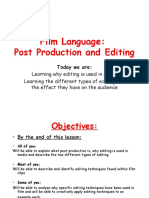 Film Language: Post Production and Editing