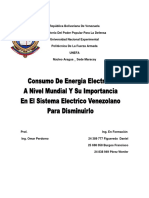 Consumo de Energia Electrica en Venezuela