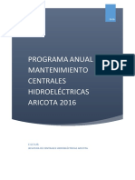 Programa Anual de Mantenimiento 2016 CC - Hh. Aricota