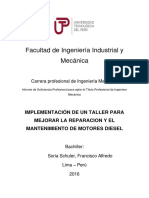 Implementación de Un Taller para Mejorar Reparación y Mantenimiento de Motores Diesel