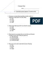 5 Senses Summative Assessment-Unit Test