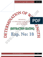 Determination of Wavelength Diffraction Grating by MR Charis