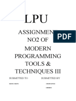 Assignment No2 of Modern Programming Tools & Techniques Iii: Submitted To Submitted by