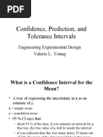 Confidence, Prediction, and Tolerance Intervals: Engineering Experimental Design Valerie L. Young