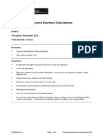 Certificate in Advanced Business Calculations: ASE3003 Level 3 Thursday 8 November 2012 Time Allowed: 3 Hours