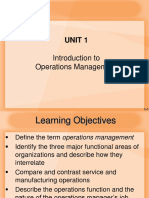 Unit 1: Introduction To Operations Management