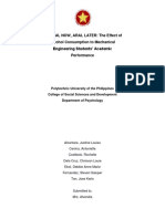 Walwal Now, Aral Later: The Effect of Alcohol Consumption To Mechanical Engineering Students' Academic Performance