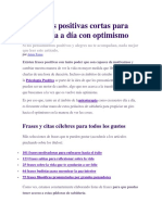 125 Frases Positivas Cortas para Vivir El Día A Día Con Optimismo