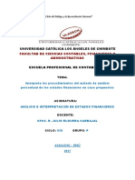 Interpreta Los Procedimientos Del Método de Análisis Porcentual de Los Estados Financieros en Caso Propuestos