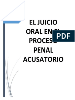 El Juicio Oral en El Proceso Penal Acusatorio