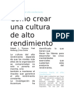 Como Crear Cultura de Alto Nivel