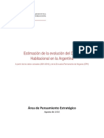 Estimación de La Evolución Del Déficit Habitacional en La Argentina - Camara Argentina de La Constru