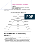 Different Levels of The Memory Hierarchy