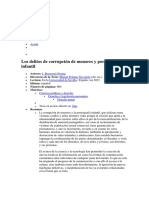 Los Delitos de Corrupción de Menores y Pornografía Infantil: Buscar Revistas Tesis Congresos Ayuda