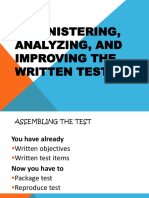 Administering Analyzing and Improving Test