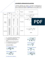 Calculo de La Velocidad de Sedimentacion de Particulas