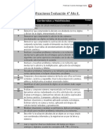 Tabla de Especificaciones Matemática 4°A 2018