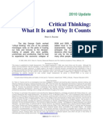 Critical Thinking: What It Is and Why It Counts: 2010 Update